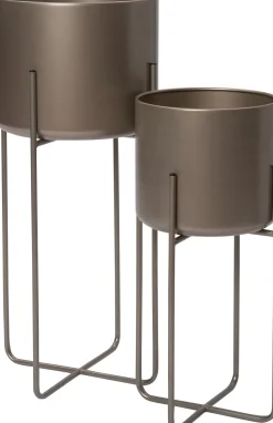 Intratuin Blumentopf mit Ständer Lina braun D 28 H 66 cm