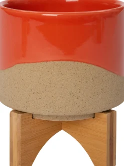 Intratuin Blumentopf mit Füßen Bo rot D 13 H 15,5 cm