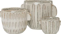 Intratuin Blumentopf mit Henkeln 11 x 8,5 x 7 cm creme