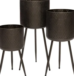 Intratuin Blumentopf mit Füßen Eliza D 22 cm H 40 cm schwarz