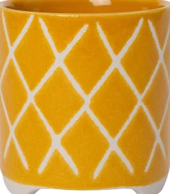 Intratuin Blumentopf mit Füßen Bliss gelb D 13,7 H 14 cm