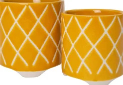 Intratuin Blumentopf mit Füßen Bliss gelb D 13,7 H 14 cm