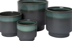 Intratuin Blumentopf mit Fuß Tilda grau / grün D 20 H 19,5 cm