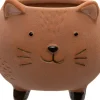 Intratuin Blumentopf mit Füßen Katze D 10 cm H 7,5 cm braun