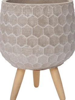 Intratuin Blumentopf mit Füßen Aylin grau D 13,5 H 13,5 cm