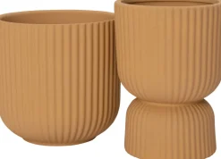 Intratuin Blumentopf mit Fuß Elle gelb D 11,5 H 16 cm