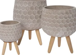 Intratuin Blumentopf mit Füßen Aylin grau D 16,5 H 16,5 cm