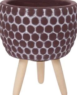 Intratuin Blumentopf mit Füßen Myrthe braun D 15,5 H 18,5 cm