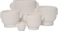 Intratuin Blumentopf mit Fuß Pierre weiß 25 x 19 x 18 cm