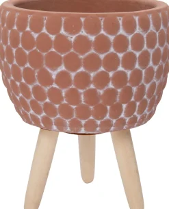 Intratuin Blumentopf mit Füßen Myrthe terracotta D 9,5 H 13 cm