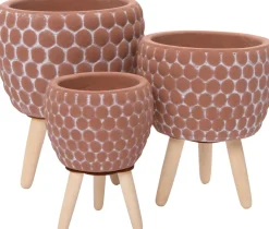 Intratuin Blumentopf mit Füßen Myrthe terracotta D 9,5 H 13 cm