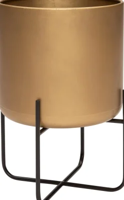 Intratuin Blumentopf mit Ständer Kensi D 25,3 cm H 37,7 cm gold