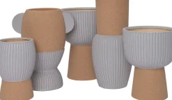 Intratuin Blumentopf mit Fuß Jill grau / braun 19,5 x 19,5 x 27,5 cm