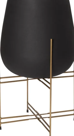 Intratuin Blumentopf mit Ständer Elif schwarz D 50 H 85 cm