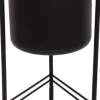 Intratuin Blumentopf mit Füßen D 28 H 51 cm schwarz