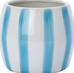 Intratuin Blumentopf mit Fuß Adora weiß/blau D 8,8 H 6,5 cm