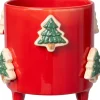 Intratuin Blumentopf mit Füßen Jiya Weihnachtsbaum rot D 16 H 15 cm