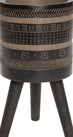 Intratuin Blumentopf mit Füßen Milo D 22 cm H 42 cm schwarz