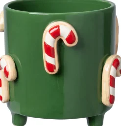 Intratuin Blumentopf mit Füßen Jiya Zuckerstange grün D 13 H 11 cm