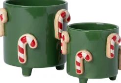 Intratuin Blumentopf mit Füßen Jiya Zuckerstange grün D 13 H 11 cm