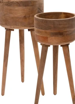 Intratuin Blumentopf Raaf mit Füßen Holz D 25 H 55 cm