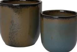 Intratuin Blumentopf Ravel braun / grau D 10 H 10 cm