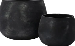 Intratuin Blumentopf Sigrid schwarz D 40 H 29 cm