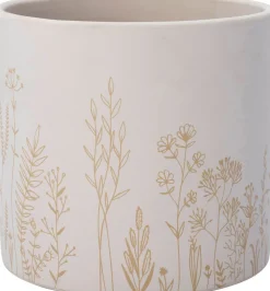 Intratuin Blumentopf Vera weiß/taupe D 13,5 H 12,5 cm