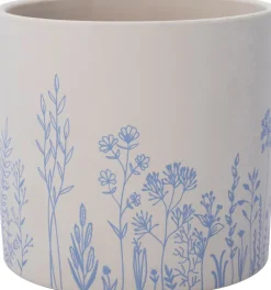 Intratuin Blumentopf Vera weiß/blau D 13,5 H 12,5 cm