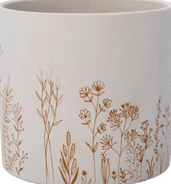 Intratuin Blumentopf Vera weiß/rot D 13,5 H 12,5 cm