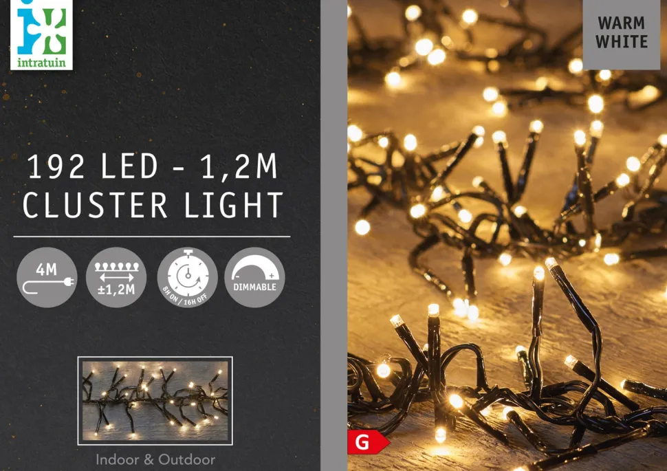 Intratuin Cluster-Lichterkette 1,2 m 192 LED Lämpchen warmweiß