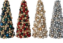 Intratuin Deko-Baum Trevi kerstbal rot / grün / gold D 16 H 36 cm