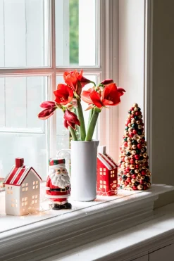 Intratuin Deko-Baum Trevi kerstbal rot / grün / gold D 16 H 36 cm