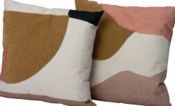 Intratuin Dekokissen Bobbi weiß / rosa / braun 45 x 45 cm