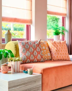 Intratuin Dekokissen Hanoi orange/weiß 45 x 45 cm