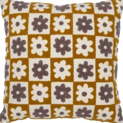 Intratuin Dekokissen Steel braun / weiß / grau 45 x 45 cm