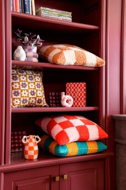 Intratuin Dekokissen Steel braun / weiß / grau 45 x 45 cm