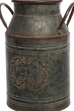 Intratuin Deko-Milchkanne Gartenaccessoire Zink 20 x 18 x 29 cm 6l