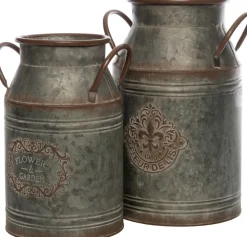 Intratuin Deko-Milchkanne Gartenaccessoire Zink 20 x 18 x 29 cm 6l