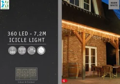 Intratuin Eisregen-Lichterkette 7,2 m mit 360 LEDs warmweiß