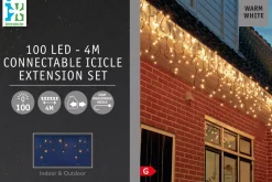 Intratuin Eisregen-Lichterkette 'Connect de luxe' 4 m mit 100 LEDs warmweiß