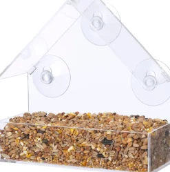 Intratuin Fenster-Vogelfutterhaus transparent 15 x 4 x 15 cm
