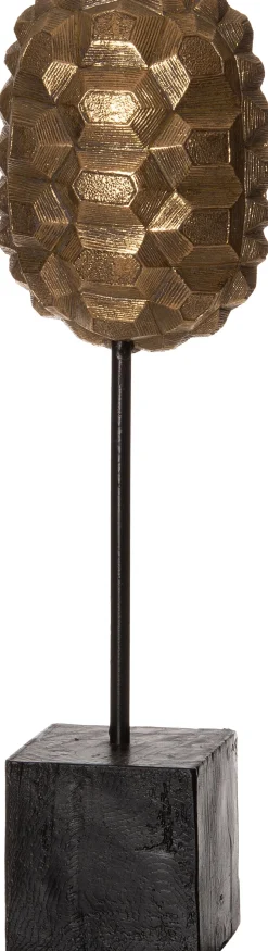 Intratuin Figur Schildkröte mit Ständer gold 11 x 8 x 38 cm