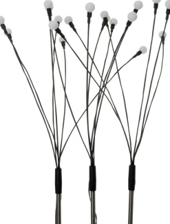 Intratuin Gartenstecker schwarz mit Beleuchtung und Timer D 1,3 H 72 cm 3 St.