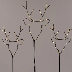 Intratuin Gartenstecker schwarz mit 65 LEDs warmweiß 30 x 90 cm 3 St.