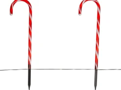 Intratuin Gartenstecker Zuckerstange mit Timer rot/weiß 13 x 2 x 53 cm 4 St.