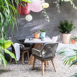 Intratuin Gartentisch Wout grau 220 x 100 x 77 cm