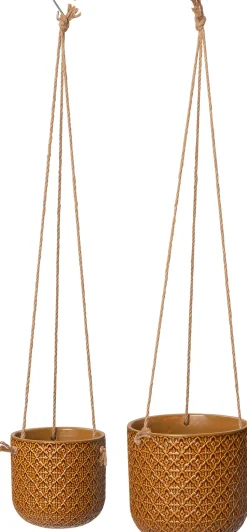 Intratuin Hängetopf Keaton hellbraun D 14,5 H 14 cm