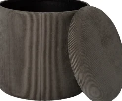 Intratuin Hocker mit Stauraum Ribbel grau D 40 H 40 cm