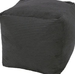 Intratuin Hocker Rib schwarz 45 x 45 x 45 cm